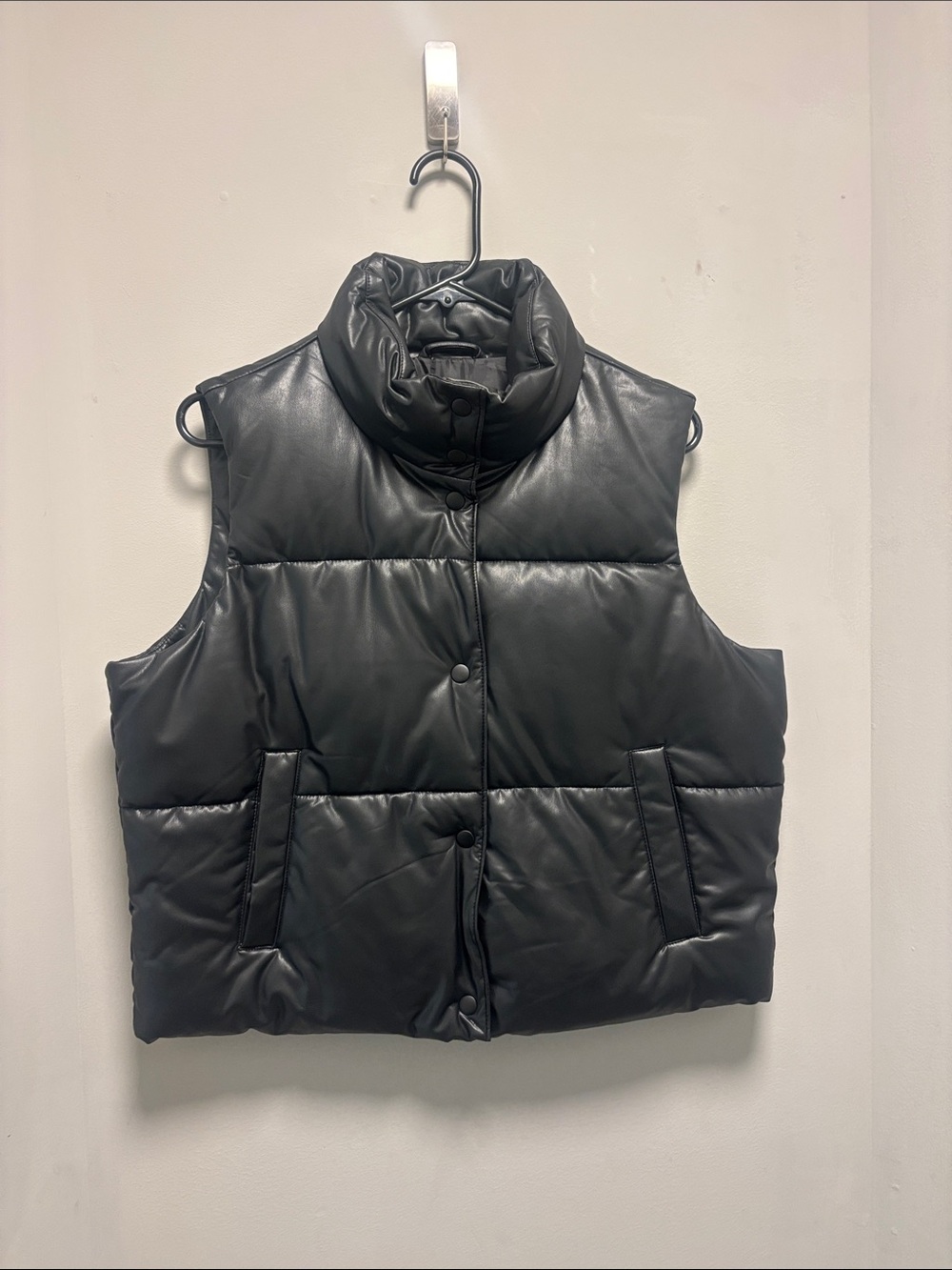 Old Navy Black Puffer Vest with High Collar